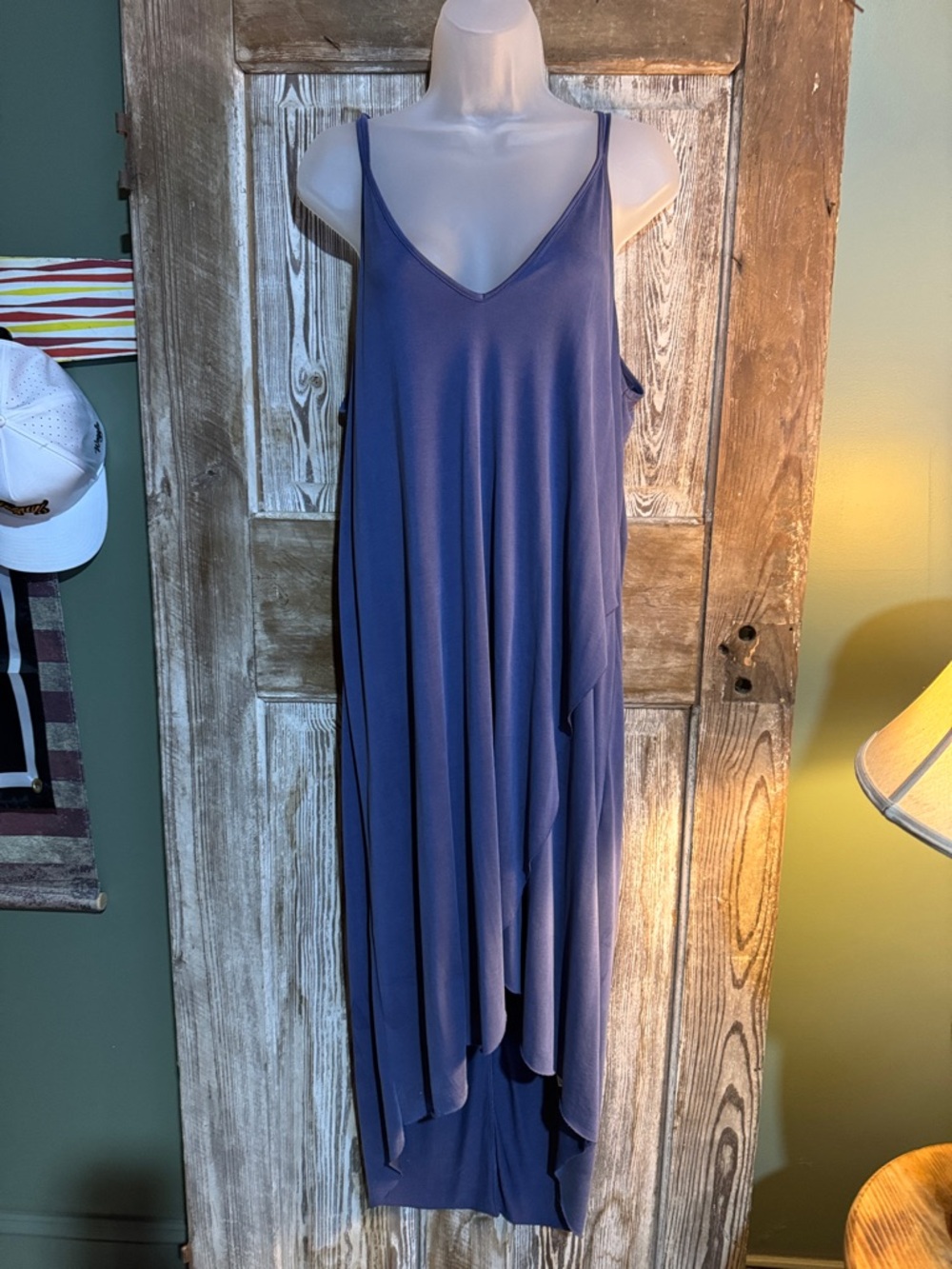 Lush Indigo High-Low Slip Maxi Dress